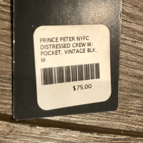 Peter Prince Collection NYC T-Shirt Medium Distressed Black Short Sleeve Pocket - Picture 3 of 12